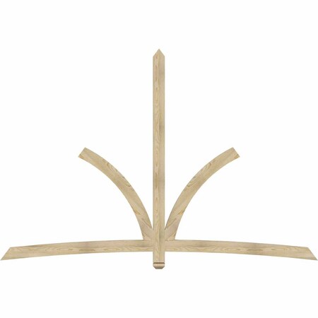 Ekena Millwork Davenport Rough Sawn Timber Gable Bracket, Douglas Fir, 108"W x 72"H x 2"D x 4"F, 16/12 Pitch GBW108X72X0204DAV00RDF